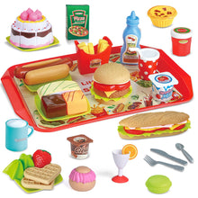  49 PCs Pretend Play Food with Cutting Fruits Cake Fast Food - #confetti-gift-and-party #-Fun Little Toys