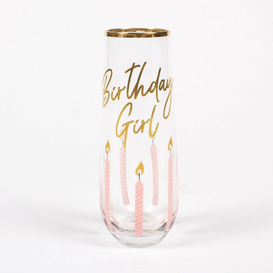 Birthday Girl Stemless Champagne Glass - #confetti-gift-and-party #-8 Oak Lane