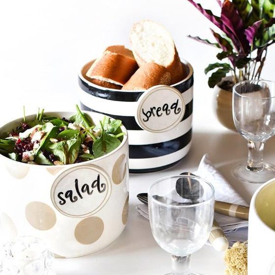 Black Stripe Happy Everything Mini Bowlby Happy Everything at Confetti Gift and Party
