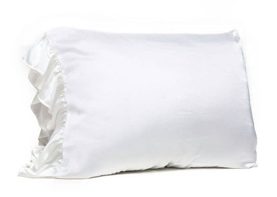Silky King Pillowcase w/Ruffle - White - #confetti-gift-and-party #-Bella il Fiore