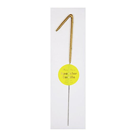 Sparkler Gold Candle ( numbers 0-9, star, heart) - #confetti-gift-and-party #-Meri Meri