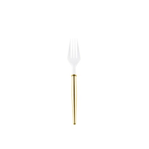 White Cocktail Forks w/ Gold Handle - #confetti-gift-and-party #-Sophistiplate Simply Baked