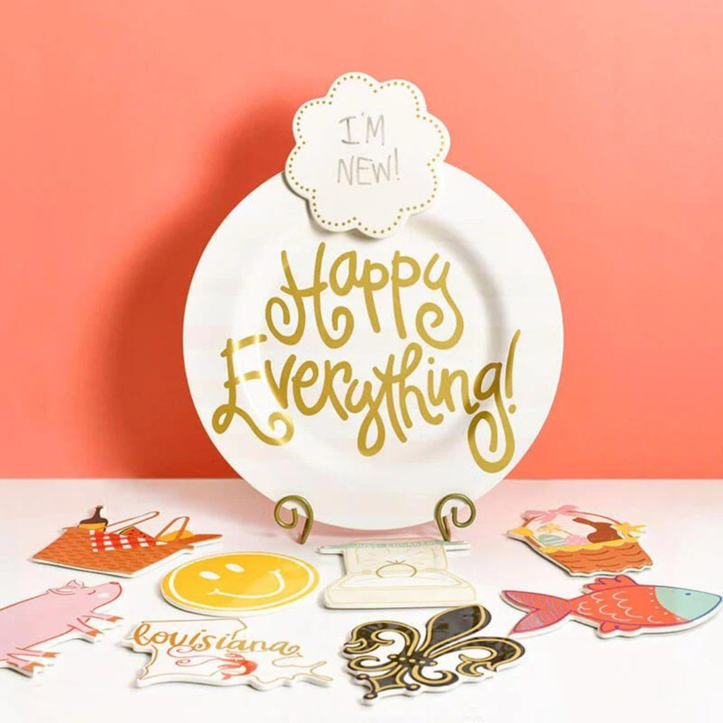 Happy Everything Big Wooden Lid Glass Jar