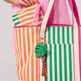 Palm Leaf Bag Charm Key Ring – Multi Color Tassel