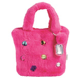 Hot Pink Glitzy Purse With Lip Gloss Keychain