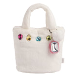 White Glitzy Purse With Lip Gloss Keychain
