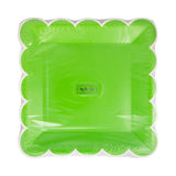 Green Scalloped 9" Square Plate