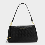 Nova Small Shoulder Bag - Black Woven