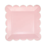 Pink Scalloped 9" Square Plate