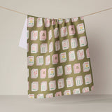 Flower Tiles Tea Towel - Mahjong