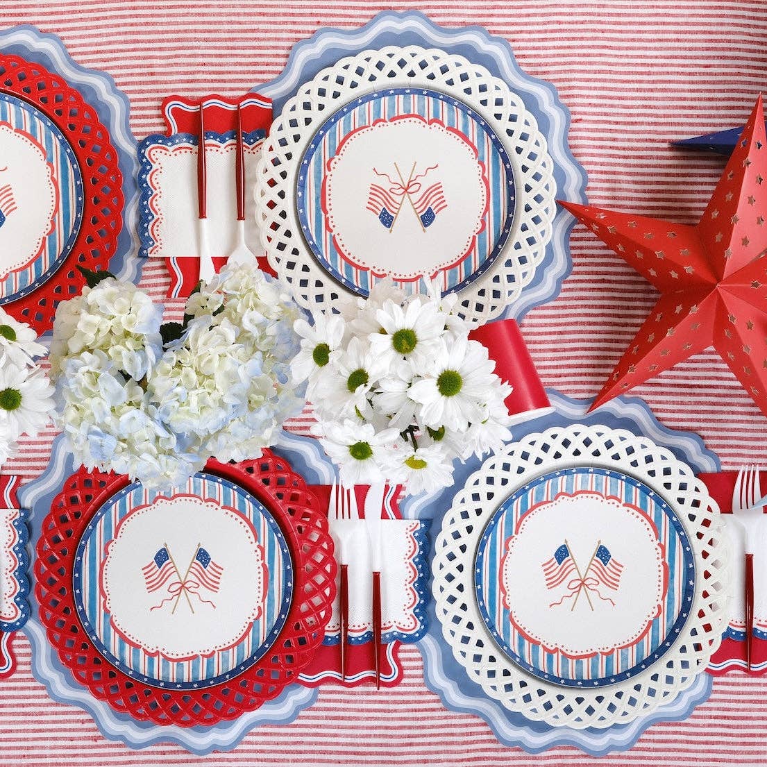 4th of July Flag Dessert Plates by Gatherings by Curated Paperie at Confetti Gift and Party Tuscaloosa Alabama