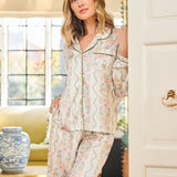 Charlotte Pajama Pant Set (Long Sleeve) - Ivy Lane Ivory
