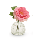 6.5" Pink Rose Stem in Glass Vase by Raz Imports at Confetti Gift and Party Tuscaloosa Alabama