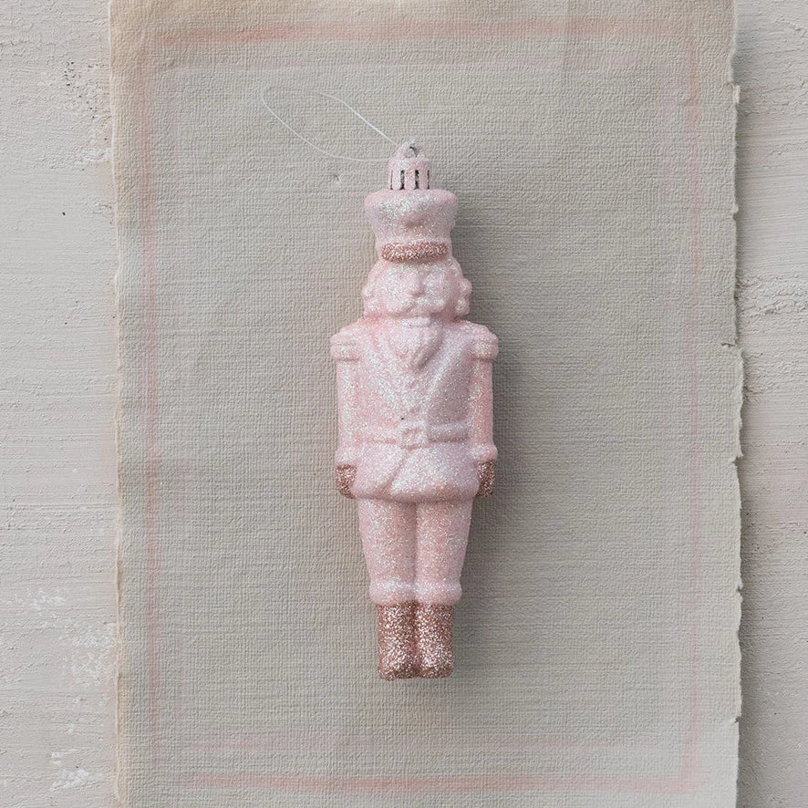 6"H Plastic Soldier Ornament, Pink Glitter Finish by Creative Co Op at Confetti Gift and Party Tuscaloosa Alabama