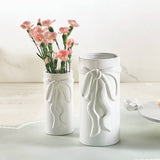 Large White Ceramic Bow Vase