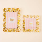Square Scalloped Acrylic Frame (Confetti Gold)