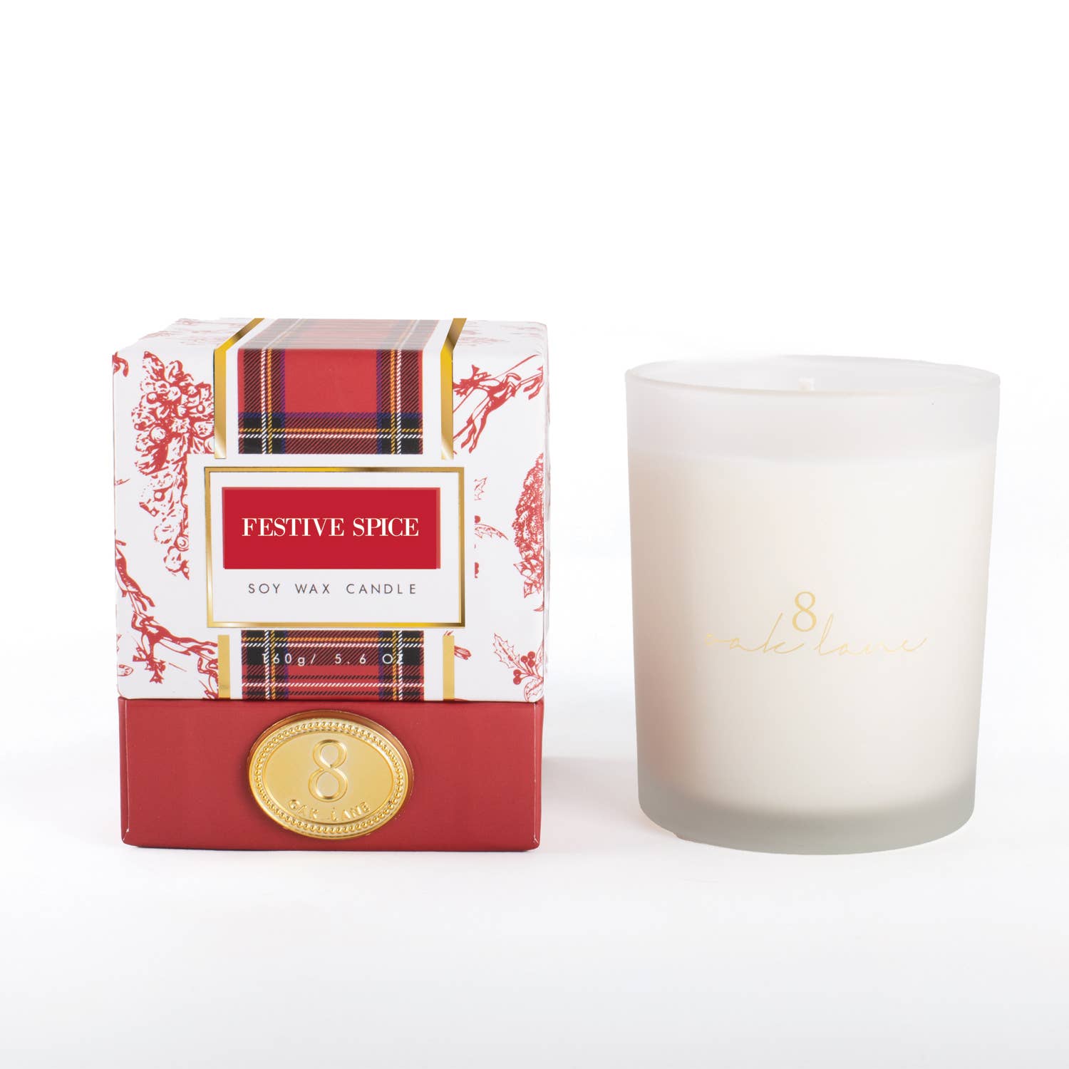 8 Oak Lane - Festive Spice 5.6oz Soy Wax Candle by 8 Oak Lane at Confetti Gift and Party Tuscaloosa Alabama