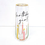 8 Oak Lane - Multi Birthday Girl Stemless Champagne Glass by 8 Oak Lane at Confetti Gift and Party Tuscaloosa Alabama