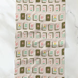 Flower Tiles Tea Towel - Mahjong