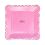 Fuchsia Scalloped Square 9" Plate