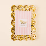 Rectangle Scalloped Acrylic Frame (Confetti Gold)