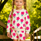 Flower Power Sweatshirt & Shorts Set