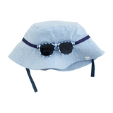 Toddler Oxford & Gingham Hat and Sunglasses Set