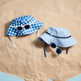 Toddler Oxford & Gingham Hat and Sunglasses Set