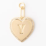 Gold Amelia Heart Initial Charm Pendant – Alphabet Collection