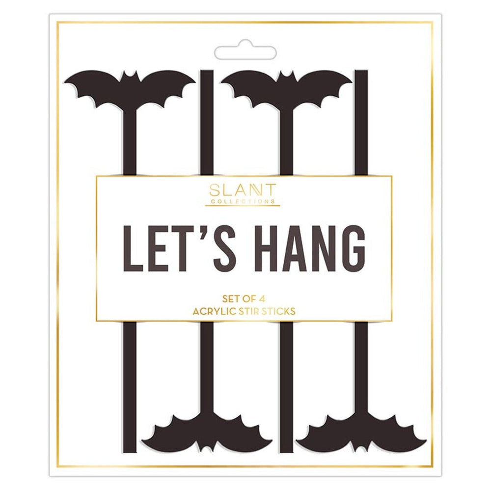 Acrylic Bat Stir Sticks "Let's Hang" by Creative Brands at Confetti Gift and Party