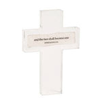“And the Two” Sentiment Acrylic Cross by Mud Pie at Confetti Gift and Party Tuscaloosa Alabama
