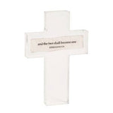 “And the Two” Sentiment Acrylic Cross by Mud Pie at Confetti Gift and Party Tuscaloosa Alabama