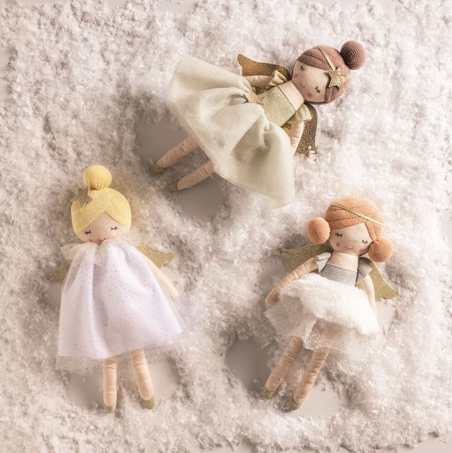Angel Plush Dolls – Soft Holiday Dolls with Shimmer Wings by Mud Pie at Confetti Gift and Party Tuscaloosa Alabama