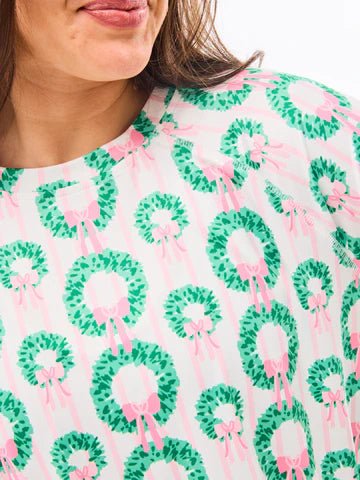 Annie Pajama Pant Set (Long Sleeve) - Rosy Wreaths by Mary Square at Confetti Gift and Party Tuscaloosa Alabama