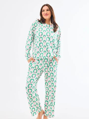 Annie Pajama Pant Set (Long Sleeve) - Rosy Wreaths by Mary Square at Confetti Gift and Party Tuscaloosa Alabama