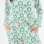 Annie Pajama Pant Set (Long Sleeve) - Rosy Wreaths by Mary Square at Confetti Gift and Party Tuscaloosa Alabama