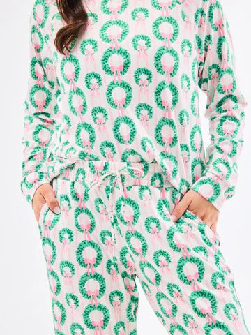 Annie Pajama Pant Set (Long Sleeve) - Rosy Wreaths by Mary Square at Confetti Gift and Party Tuscaloosa Alabama