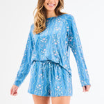 Annie Pajama Shorts Set (Long Sleeve) - Ivy Lane Blue by Mary Square at Confetti Gift and Party Tuscaloosa Alabama