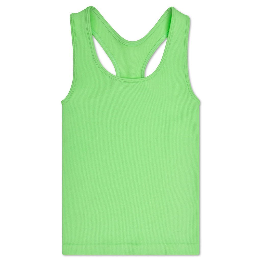 Kids apple green ribbed racerback tank top