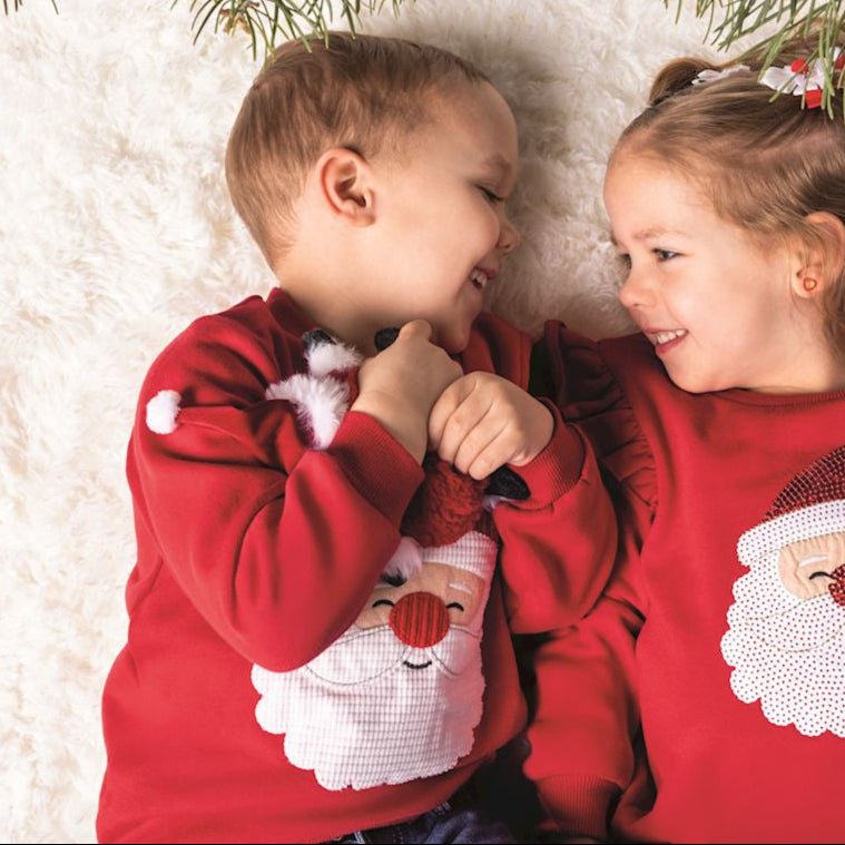 Appliqué Santa Toddler Sweatshirt by Mud Pie at Confetti Gift and Party Tuscaloosa Alabama