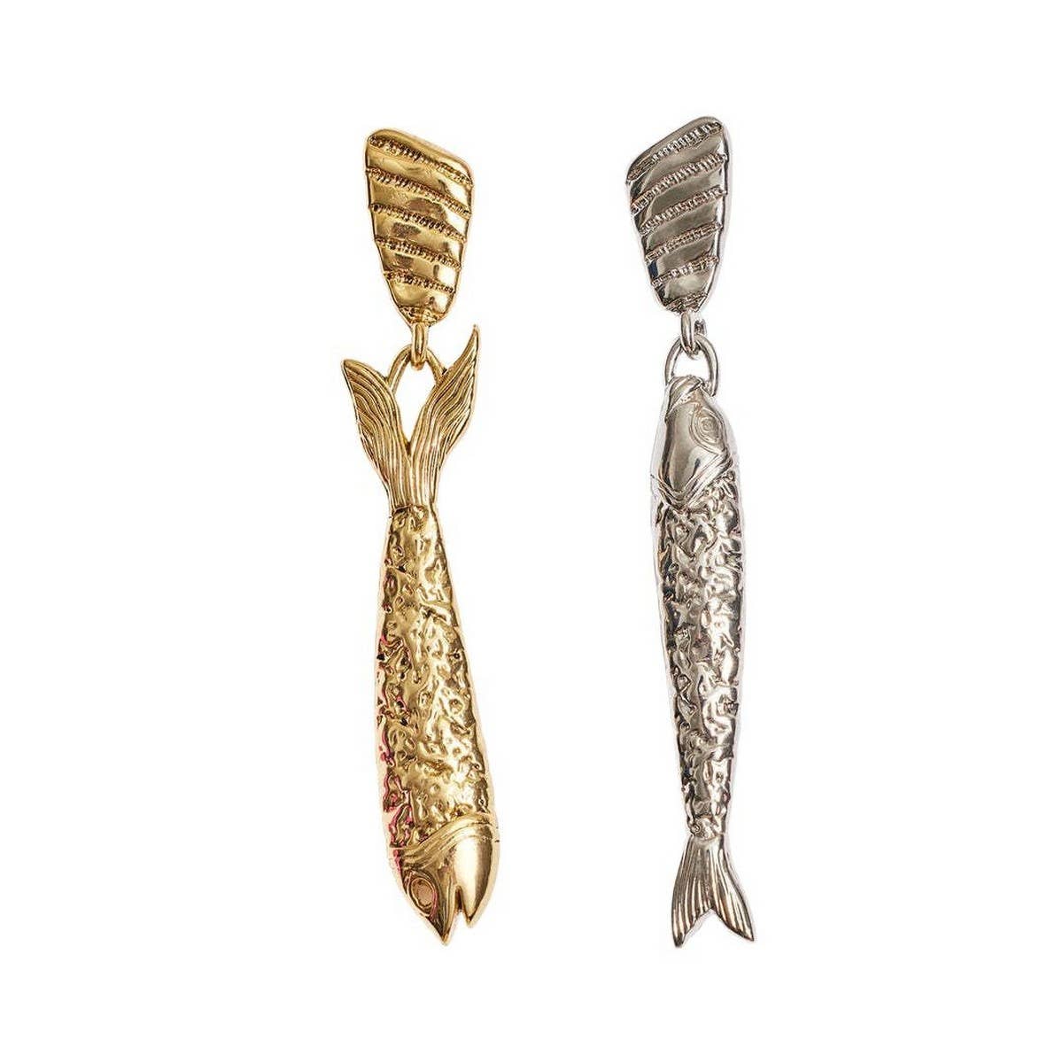 Artistic Long Fish Earrings Titanium Gold Plated by ACCITY at Confetti Gift and Party Tuscaloosa Alabama