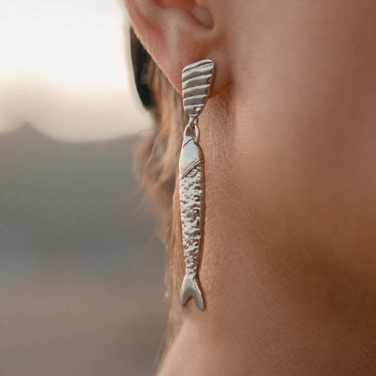 Artistic Long Fish Earrings Titanium Gold Plated by ACCITY at Confetti Gift and Party Tuscaloosa Alabama