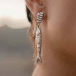 Artistic Long Fish Earrings Titanium Gold Plated by ACCITY at Confetti Gift and Party Tuscaloosa Alabama