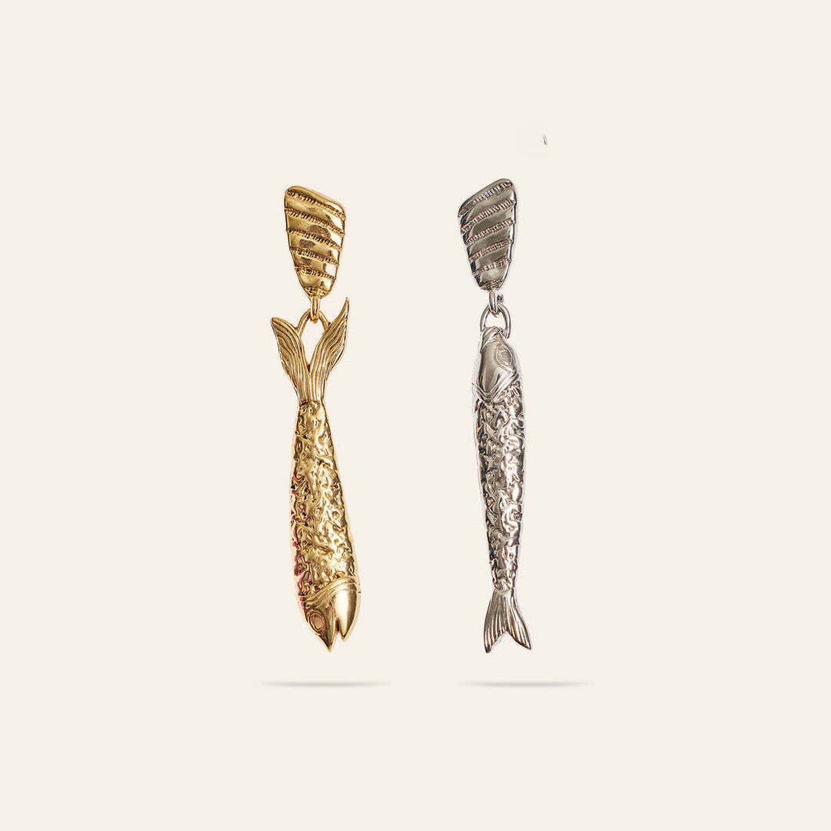 Artistic Long Fish Earrings Titanium Gold Plated by ACCITY at Confetti Gift and Party Tuscaloosa Alabama