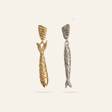 Artistic Long Fish Earrings Titanium Gold Plated by ACCITY at Confetti Gift and Party Tuscaloosa Alabama