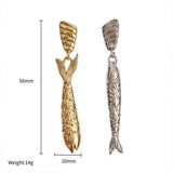 Artistic Long Fish Earrings Titanium Gold Plated by ACCITY at Confetti Gift and Party Tuscaloosa Alabama