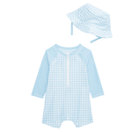 Baby Gingham Rashguard Blue by Mud Pie at Confetti Gift and Party Tuscaloosa Alabama