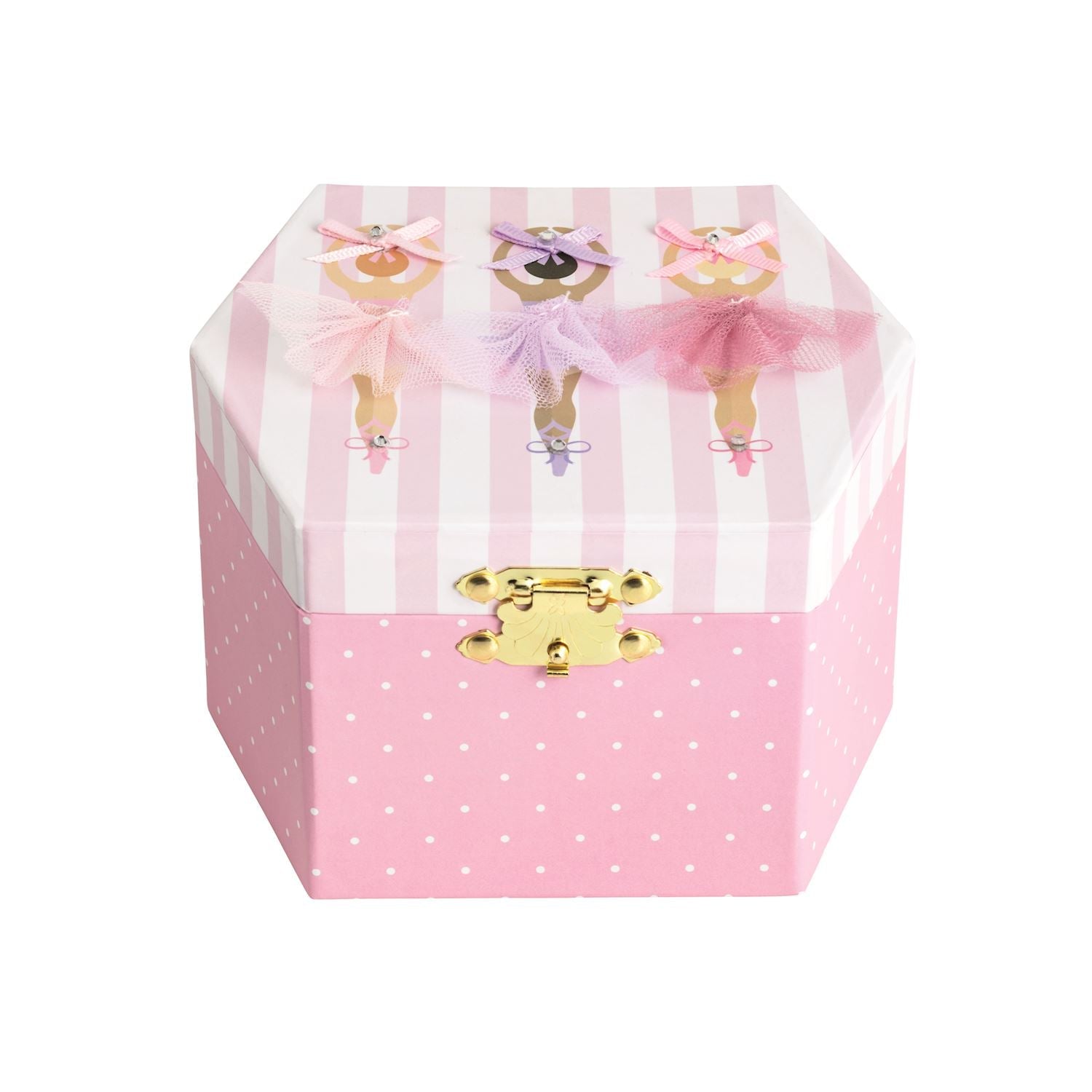 Ballerina Musical Jewelry Box – Hexagon Style with Tutu Detail by Mud Pie at Confetti Gift and Party Tuscaloosa Alabama