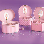 hexagon ballerina jewelry box with pink tutu detail