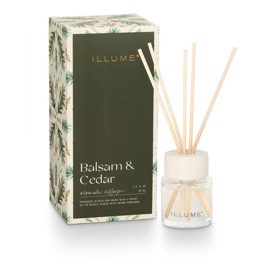 Balsam & Cedar Small Aromatic Diffuser by Illume at Confetti Gift and Party